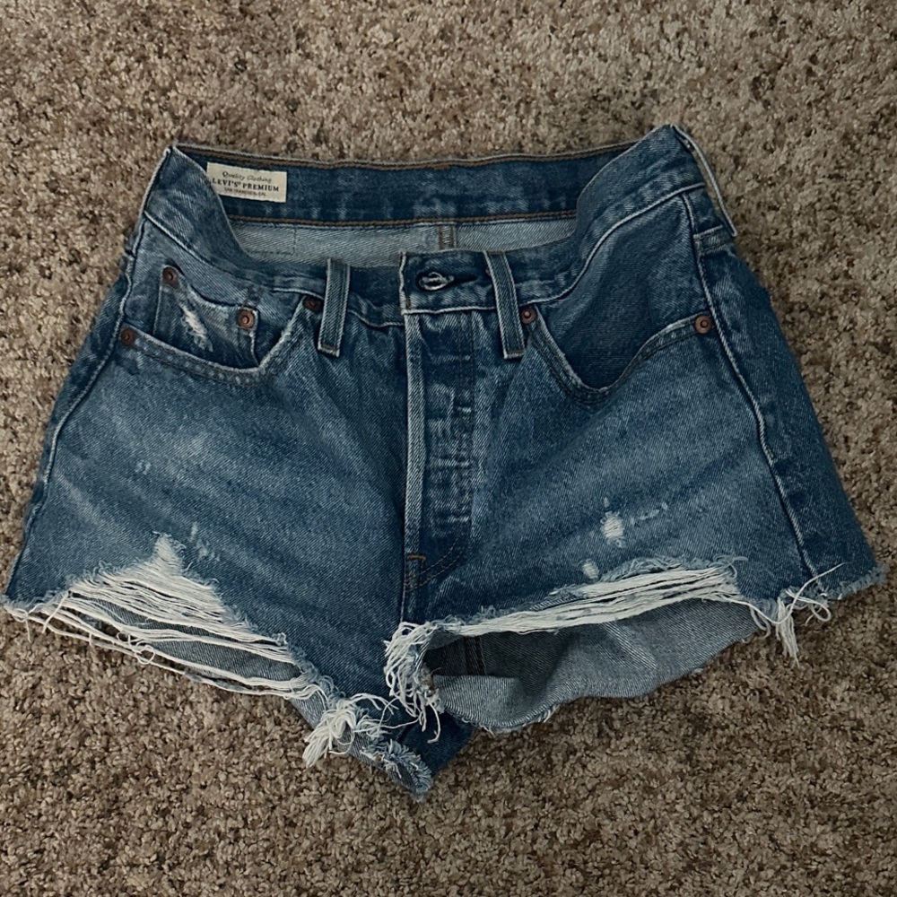 Levi 501 original high rise denim shorts
